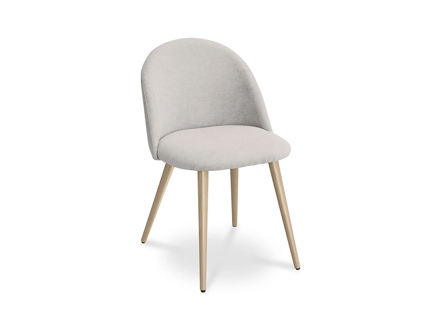 Chaise de salle à manger - Tapissée en tissu - Style scandinave - Evelyne Crème