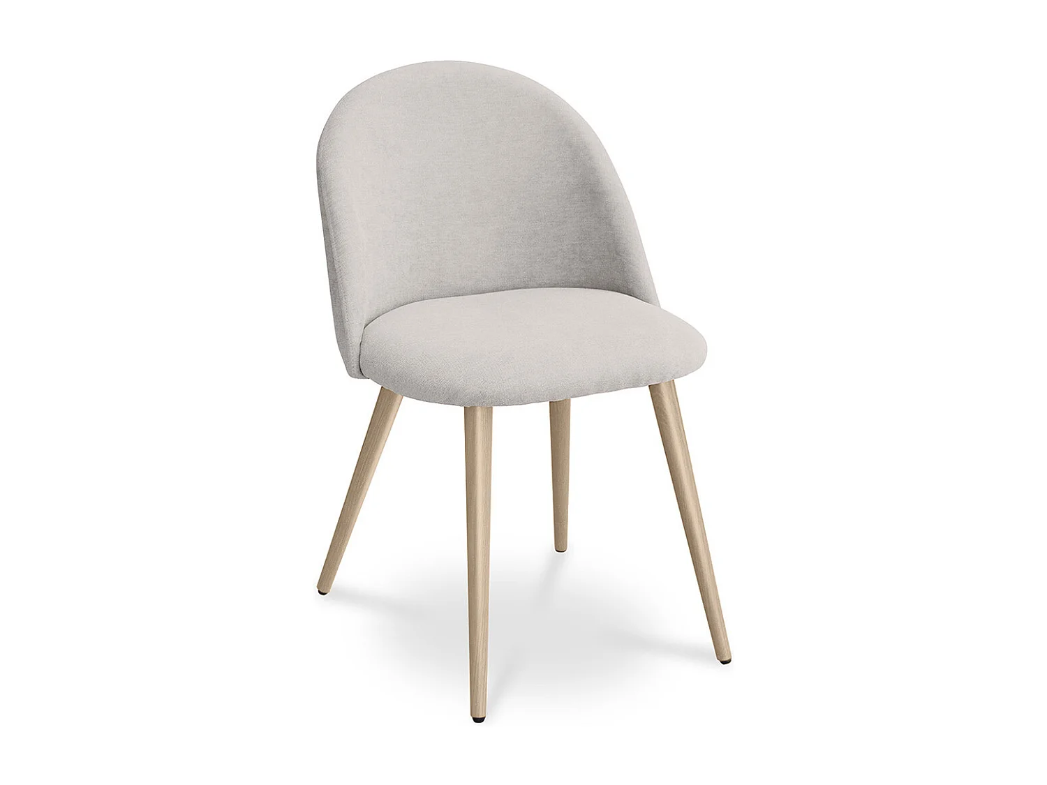 Chaise de salle à manger - Tapissée en tissu - Style scandinave - Evelyne Crème