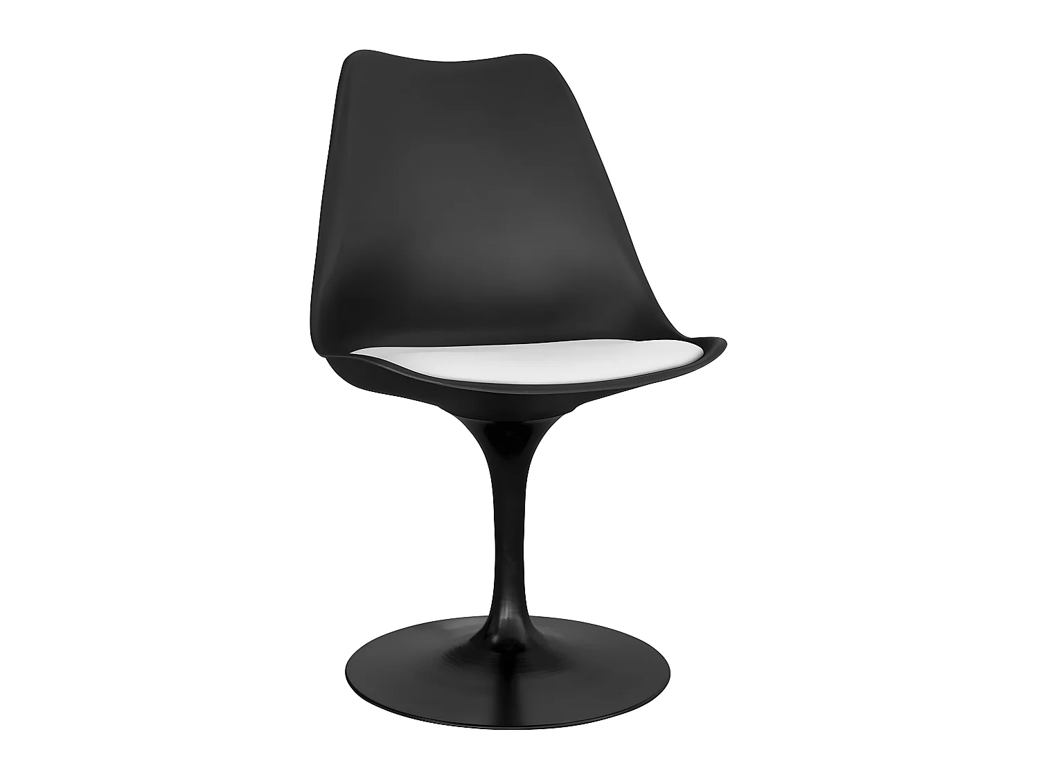 Chaise de salle à manger - Chaise pivotante noire - Tulip Blanc