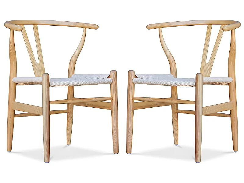 Pack de 2 Sillas de Comedor de Madera - Estilo Escandinavo - Wish