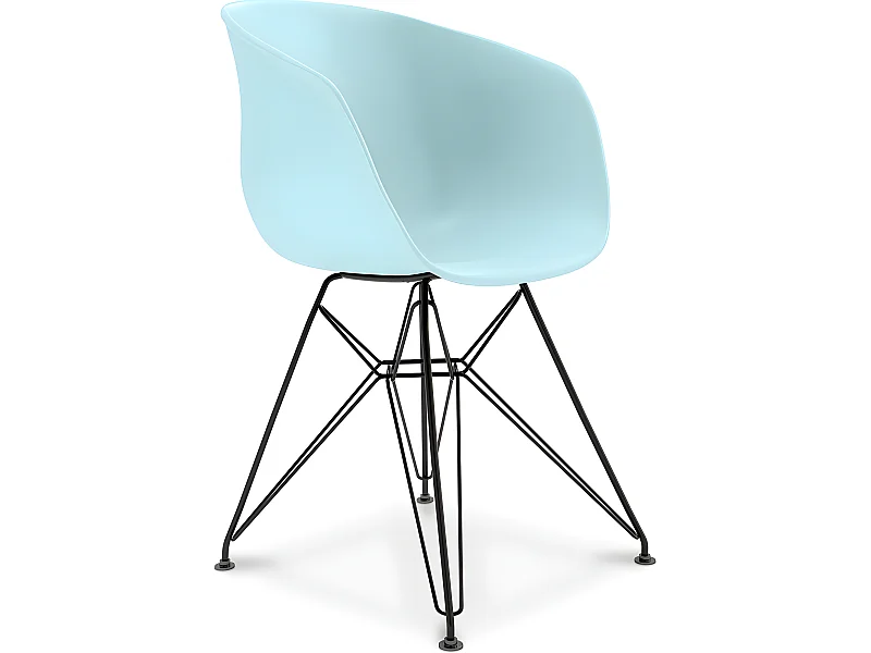 Esszimmerstuhl im skandinavischen Design mit schwarzen Beinen – Polin