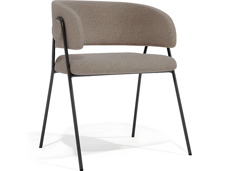 Sedia da pranzo - Rivestita in tessuto bouclé - Charke