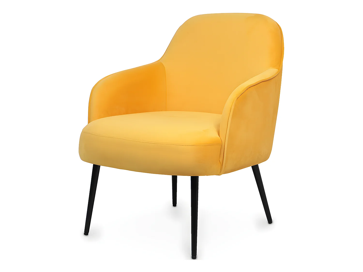Fauteuil tapissé de velours - Hyra Jaune