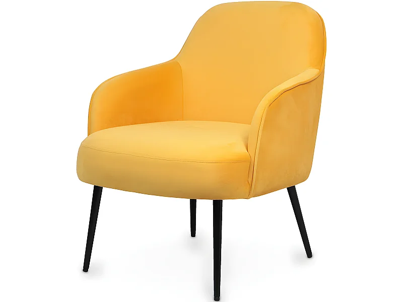 Fauteuil tapissé de velours - Hyra Jaune