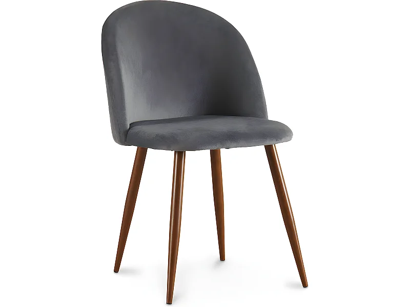 Sedia da pranzo - Rivestita in velluto - Design scandinavo - Evelyne