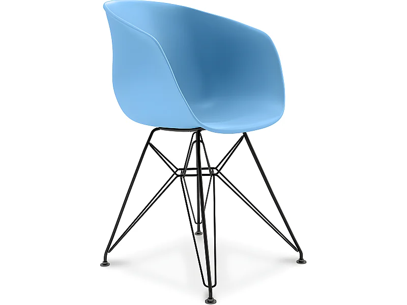 Esszimmerstuhl im skandinavischen Design mit schwarzen Beinen – Polin