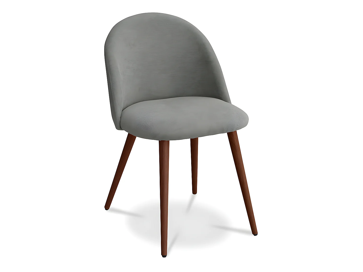 Chaise de salle à manger - Tapissée en tissu - Style scandinave - Evelyne Gris