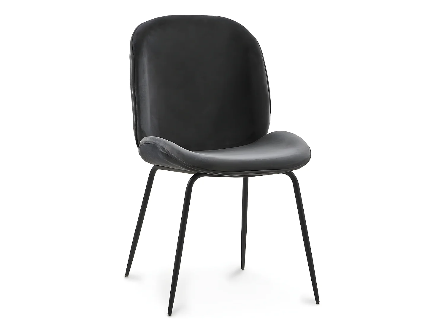 Chaise de salle à manger - Tapissée de velours - Rétro - Elias Gris foncé