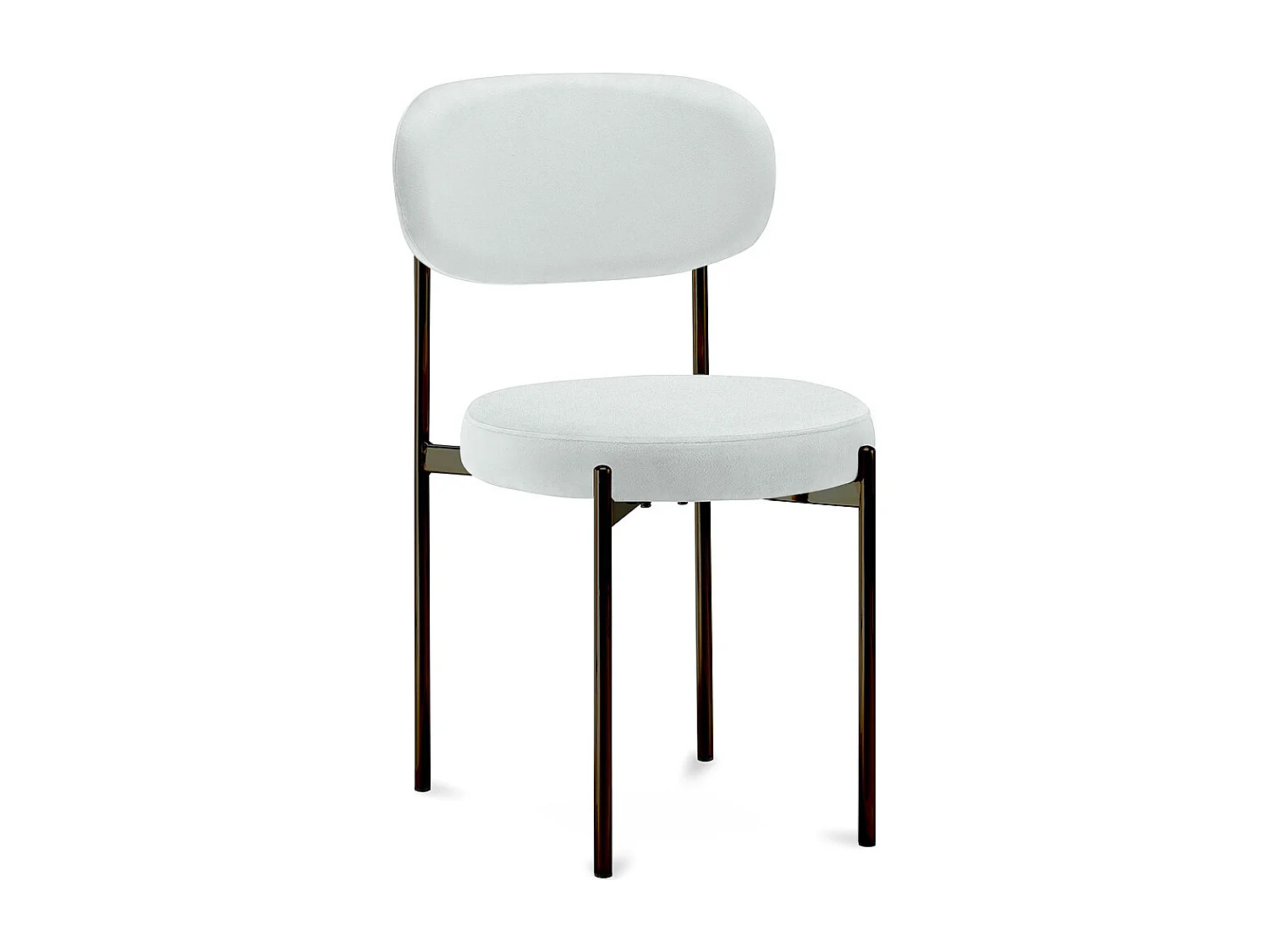 Chaise de salle à manger - Revêtue de velours - Métal noir - Margot Beige