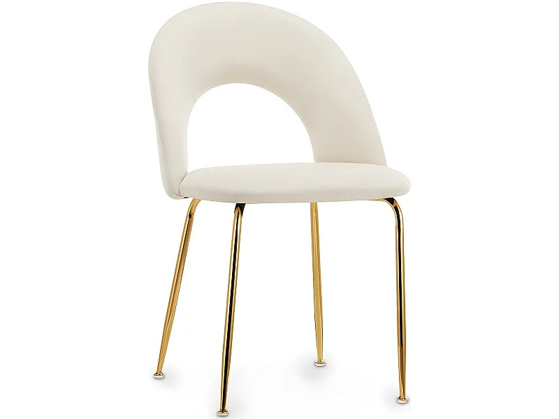 Chaise de Salle à Manger - Revêtue de Velours - Amarna Crème