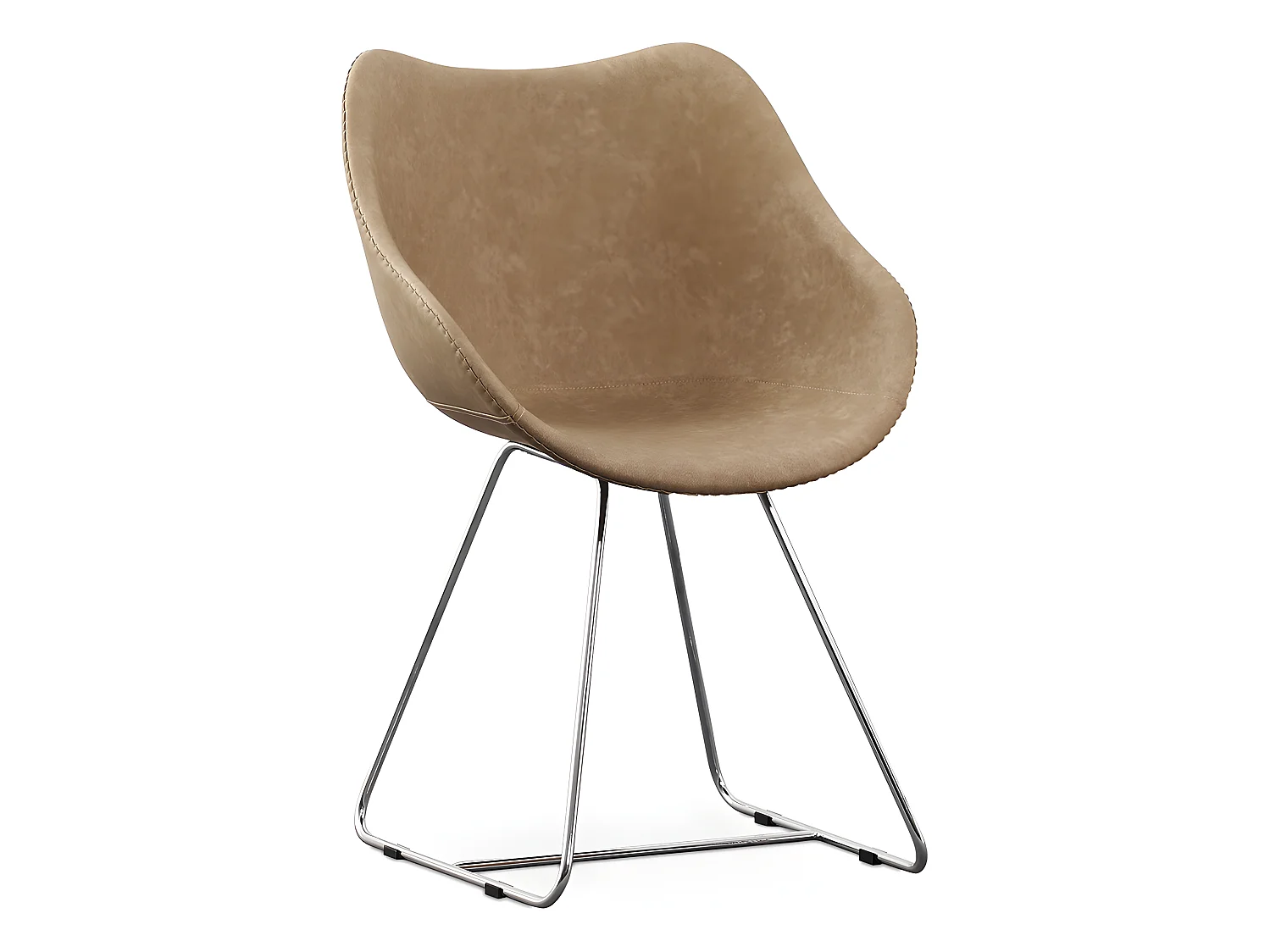 Chaise de salle à manger avec accoudoirs - Simili cuir - PU - Stylix - Noir - Clun Beige