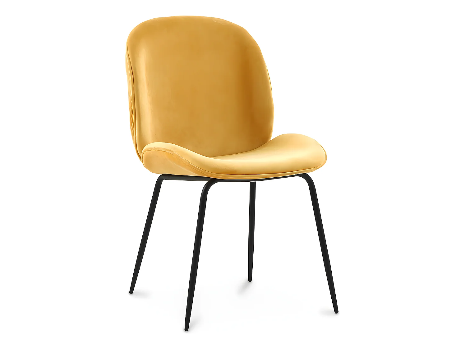 Chaise de salle à manger - Tapissée de velours - Rétro - Elias Moutarde