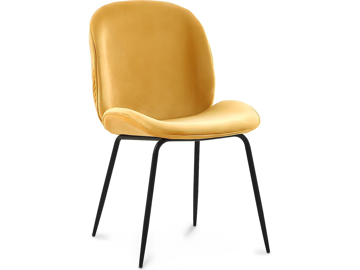 Chaise de salle à manger - Tapissée de velours - Rétro - Elias Moutarde