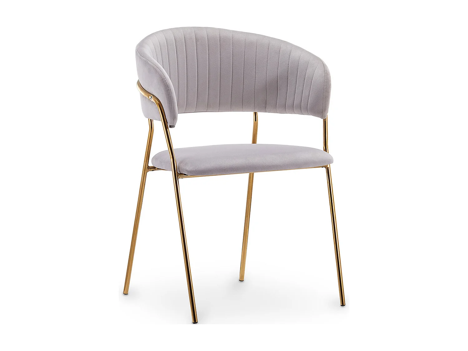 Chaise de salle à manger - Revêtue de velours - Gruna Gris clair