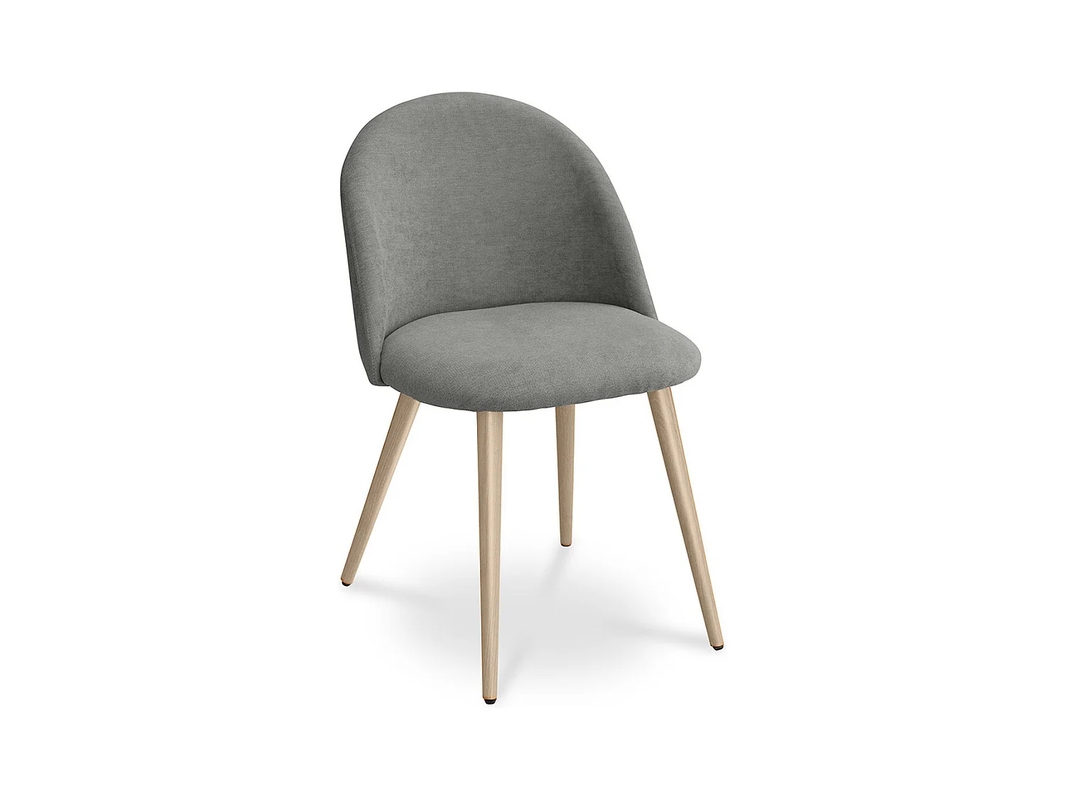 Chaise de salle à manger - Tapissée en tissu - Style scandinave - Evelyne Gris