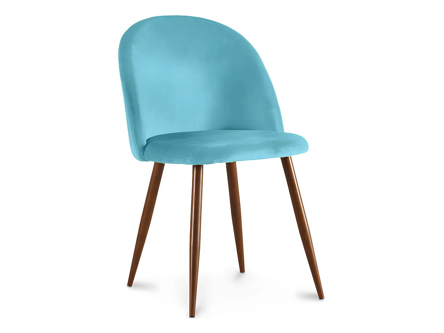 Chaise de salle à manger - Tapissée de velours - Design scandinave - Evelyne Turquoise