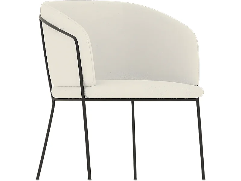 Sillón con Reposabrazos - Tapizado en Tela Bouclé - Miusen