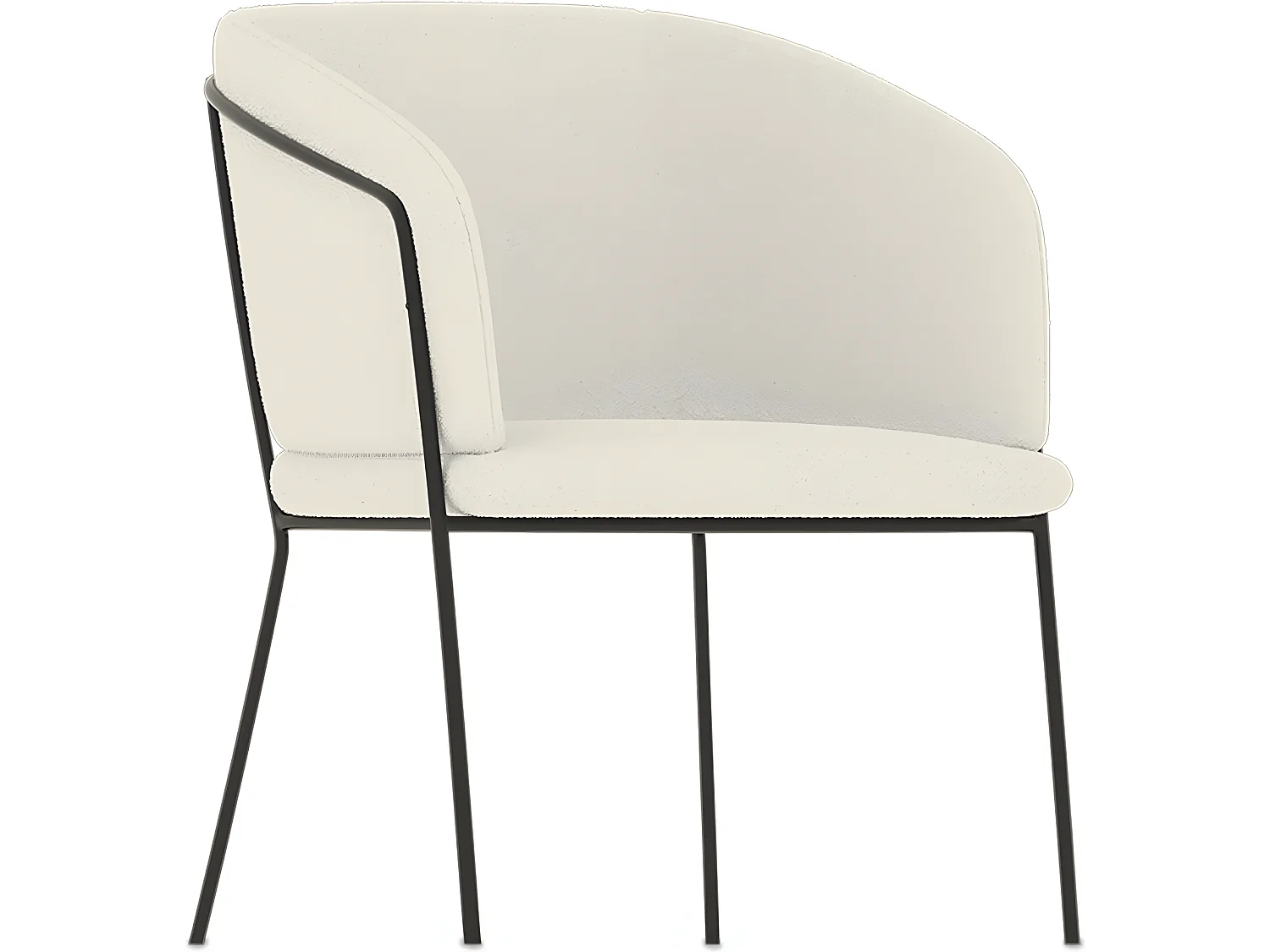 Sillón con Reposabrazos - Tapizado en Tela Bouclé - Miusen