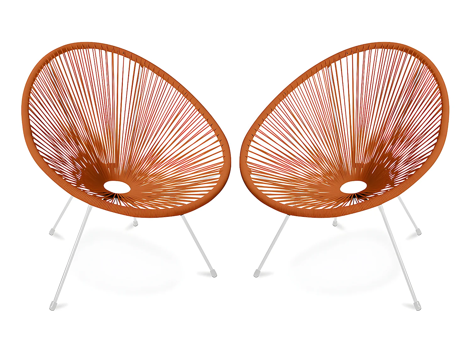 Pack Fauteuil Acapulco - Piétement Blanc x2 - Nouvelle Édition Orange