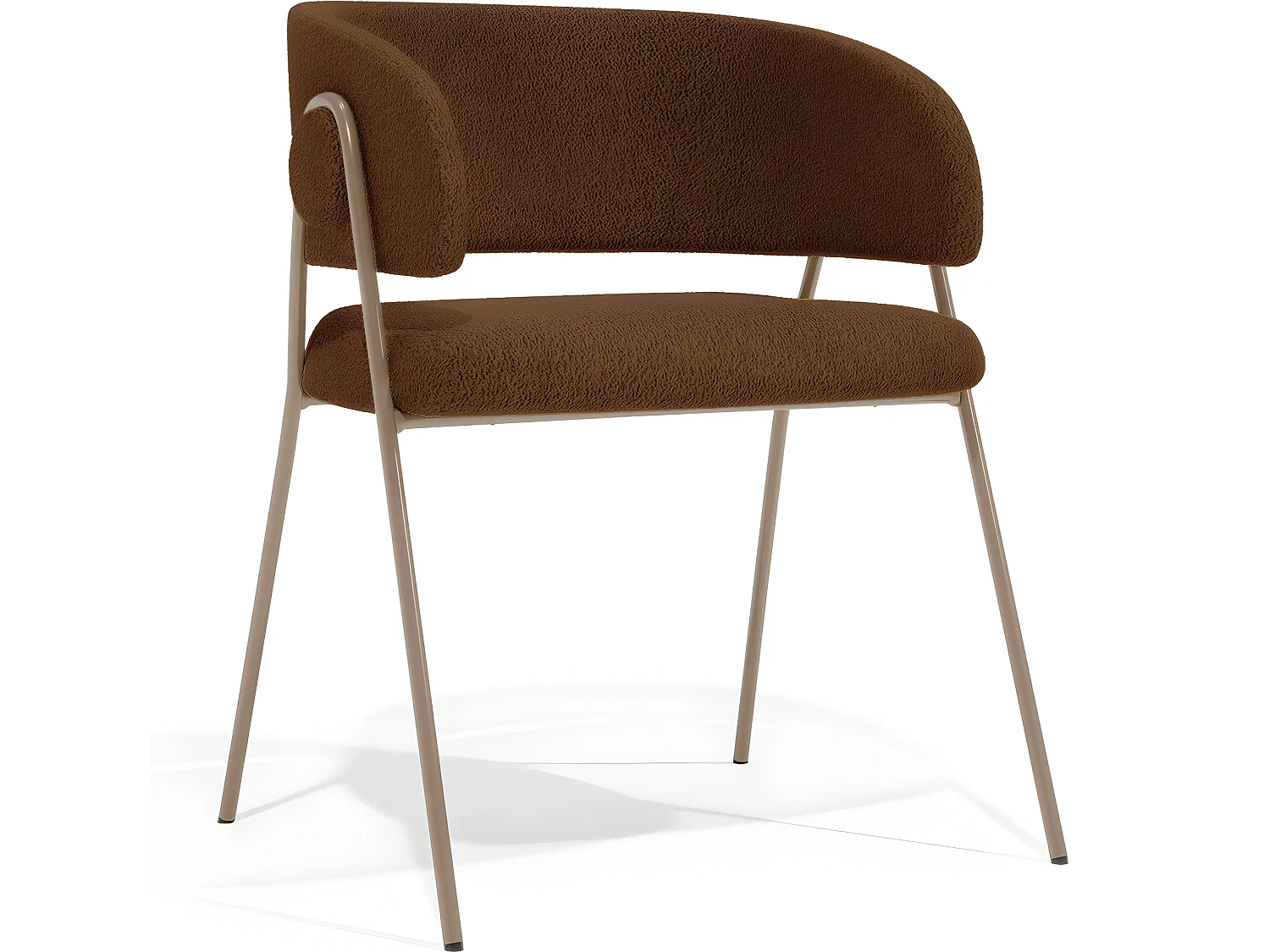 Chaise de salle à manger - Revêtue de tissu bouclé - Charke Chocolat