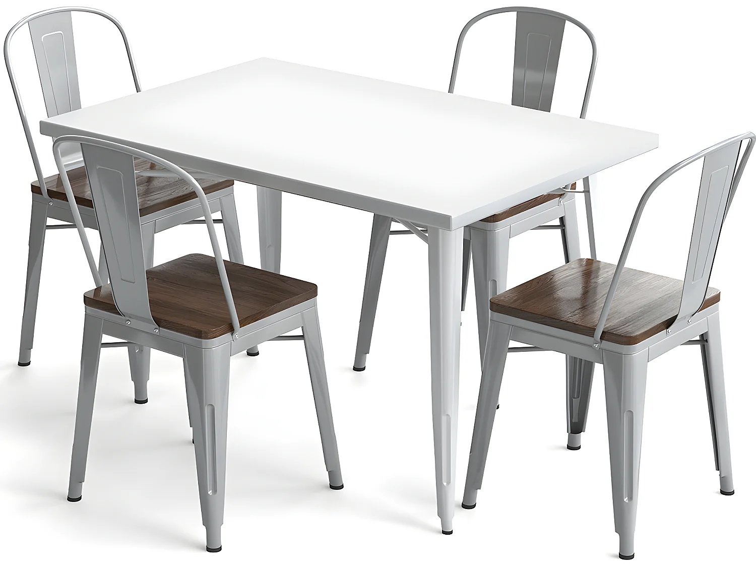 Pack Mesa de Comedor y 4 Sillas de Comedor Diseño Industrial - New Edition- Bistrot Stylix