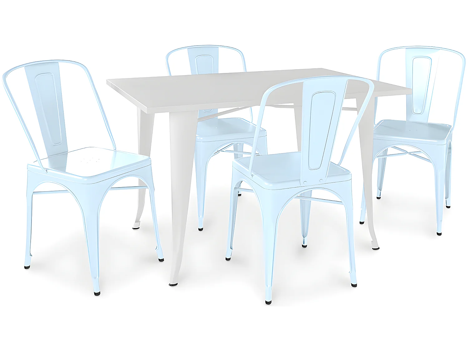 Pack  Mesa de Comedor y 4 Sillas de Comedor Diseño Industrial - New Edition-  Bistrot Stylix