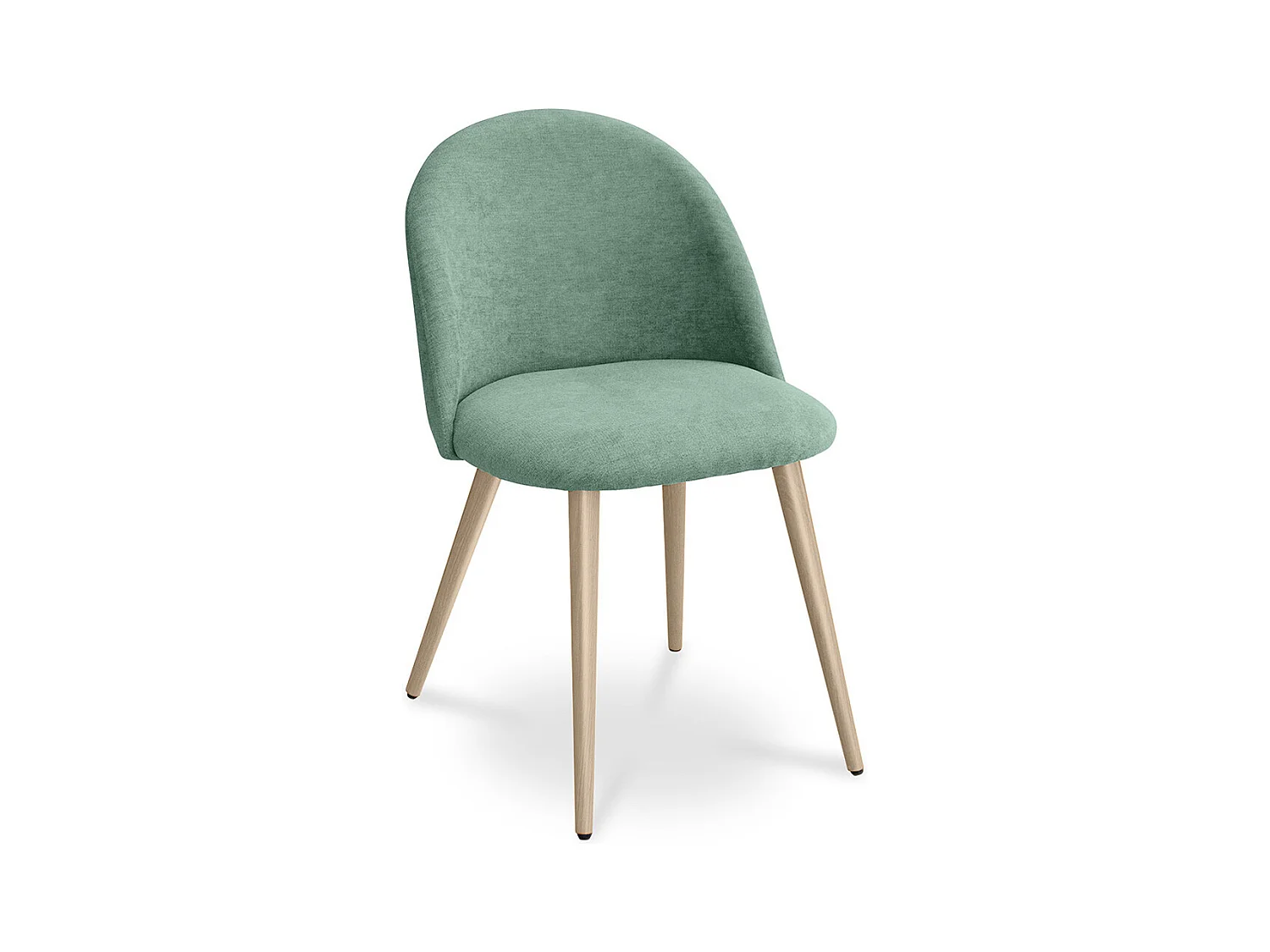 Chaise de salle à manger - Tapissée en tissu - Style scandinave - Evelyne Bleu pastel