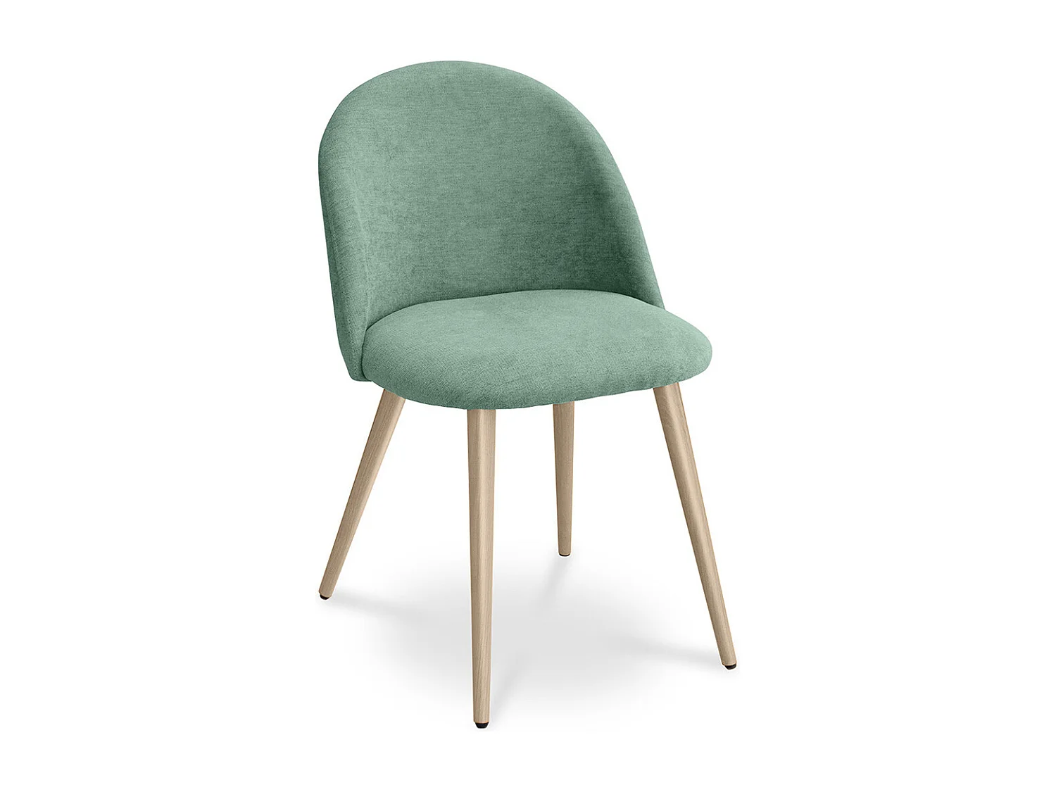 Chaise de salle à manger - Tapissée en tissu - Style scandinave - Evelyne Bleu pastel