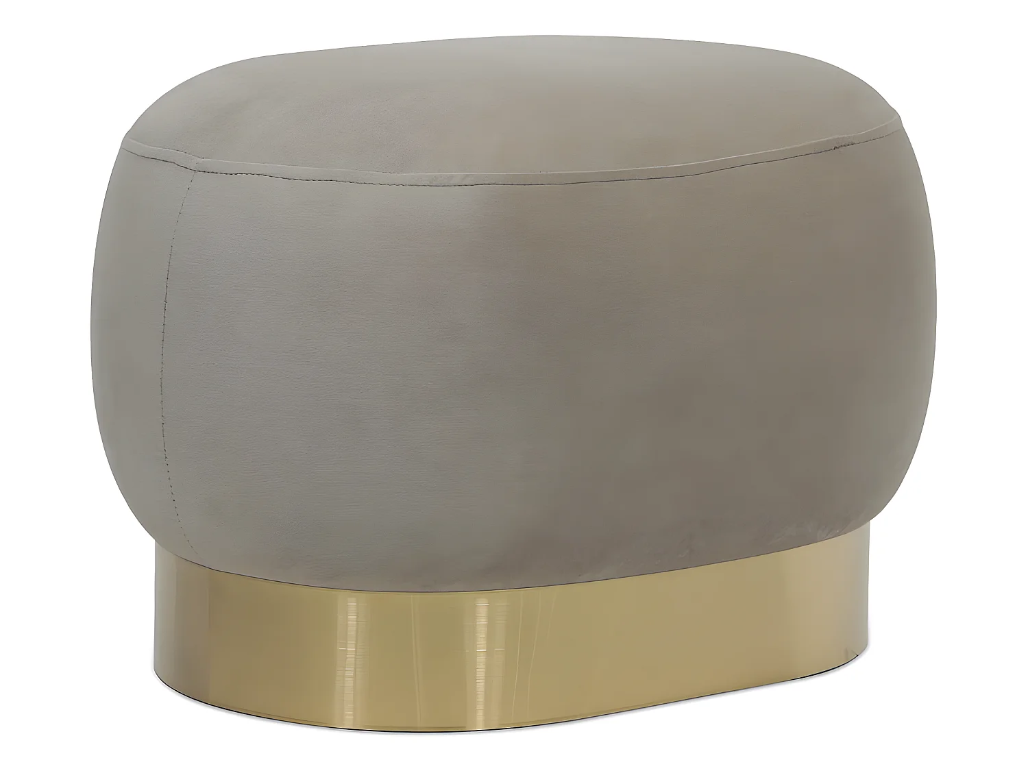 Pouf - Velours et métal - Luxe Taupe