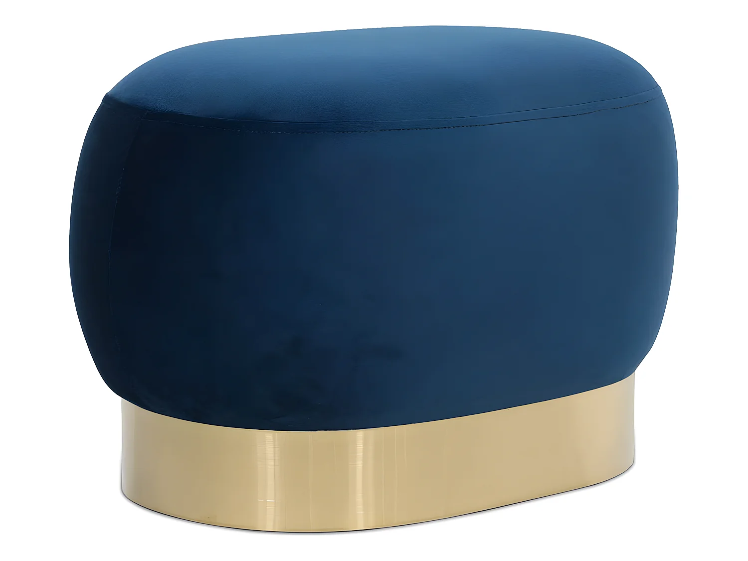 Pouf - Velours et métal - Luxe Bleu foncé