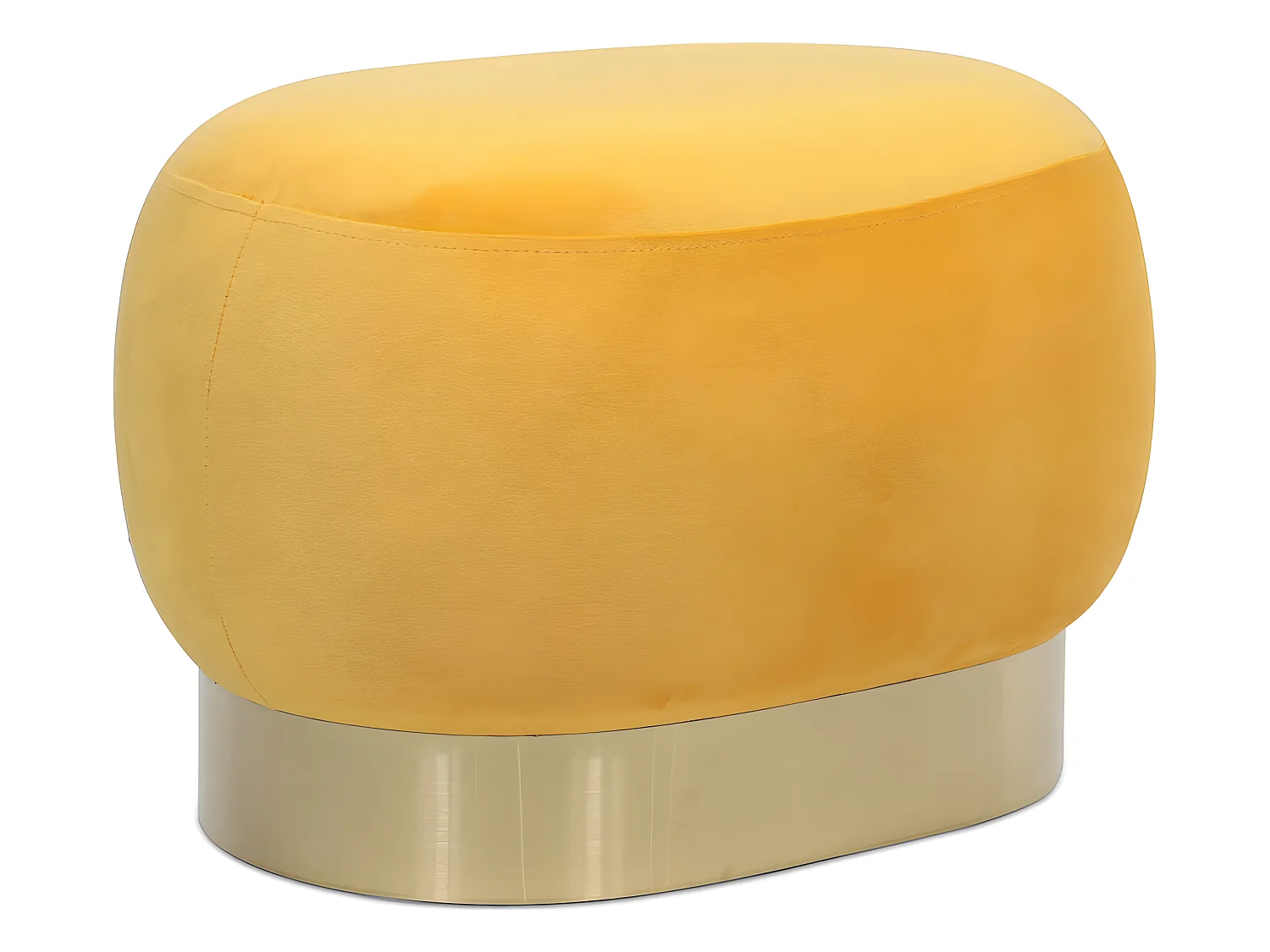 Pouf - Velours et métal - Luxe Jaune