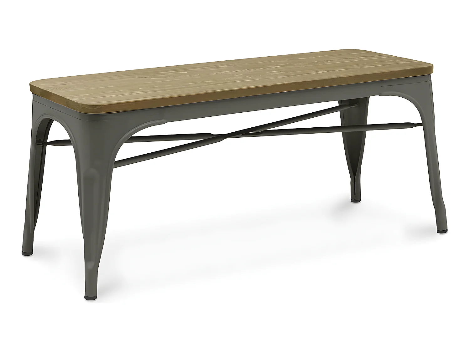 Banc - Design Industriel - Bois et Métal - Stylix Gris foncé