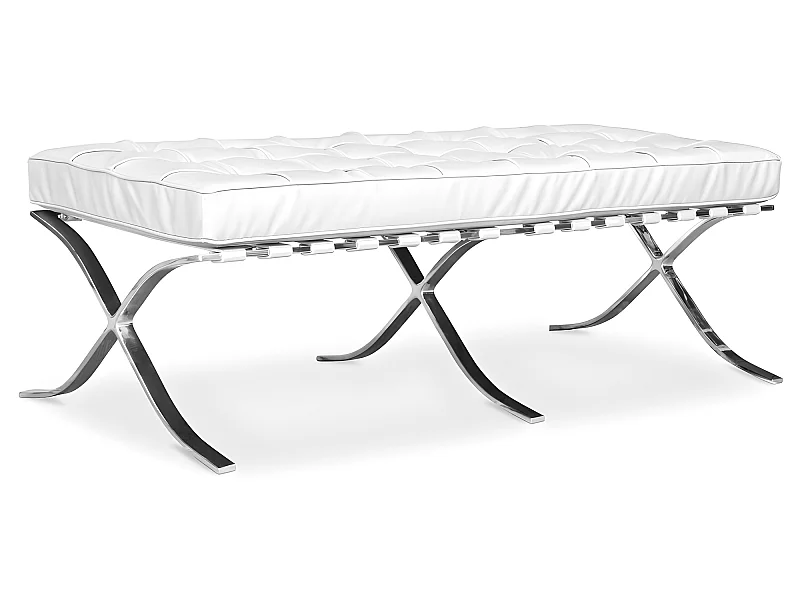 Lederbezogene Bank - Fußstütze - Town