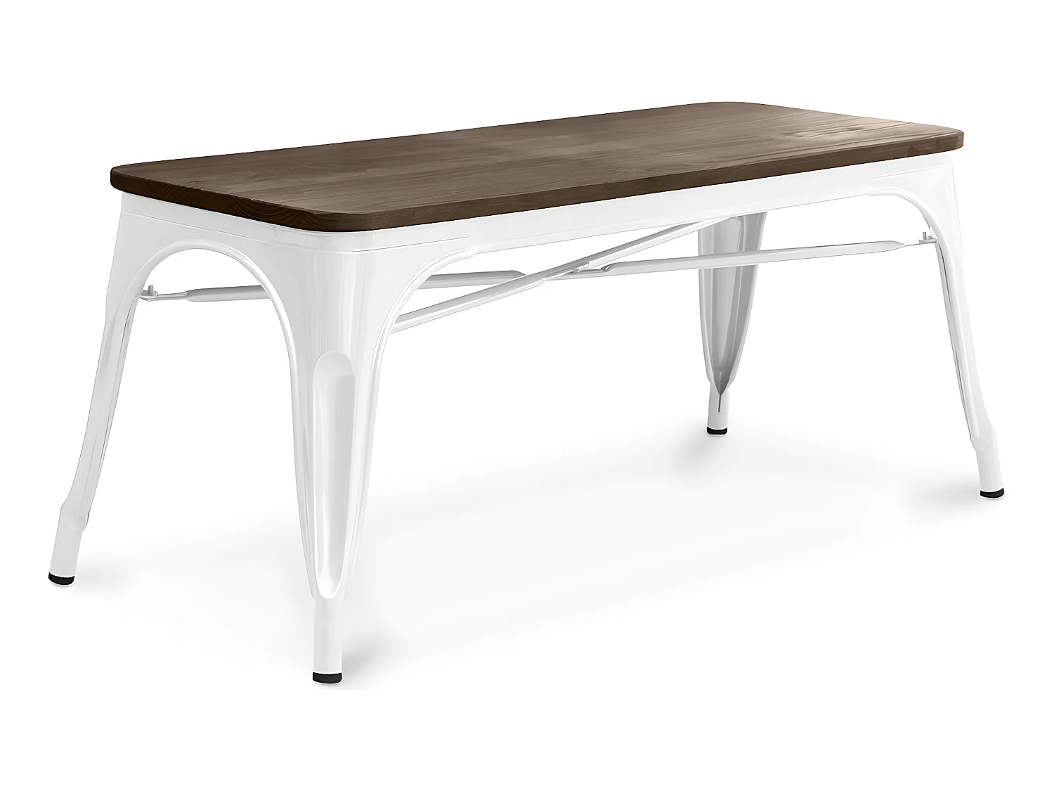 Banc Design Industriel - Bois et Métal - Stylix Blanc