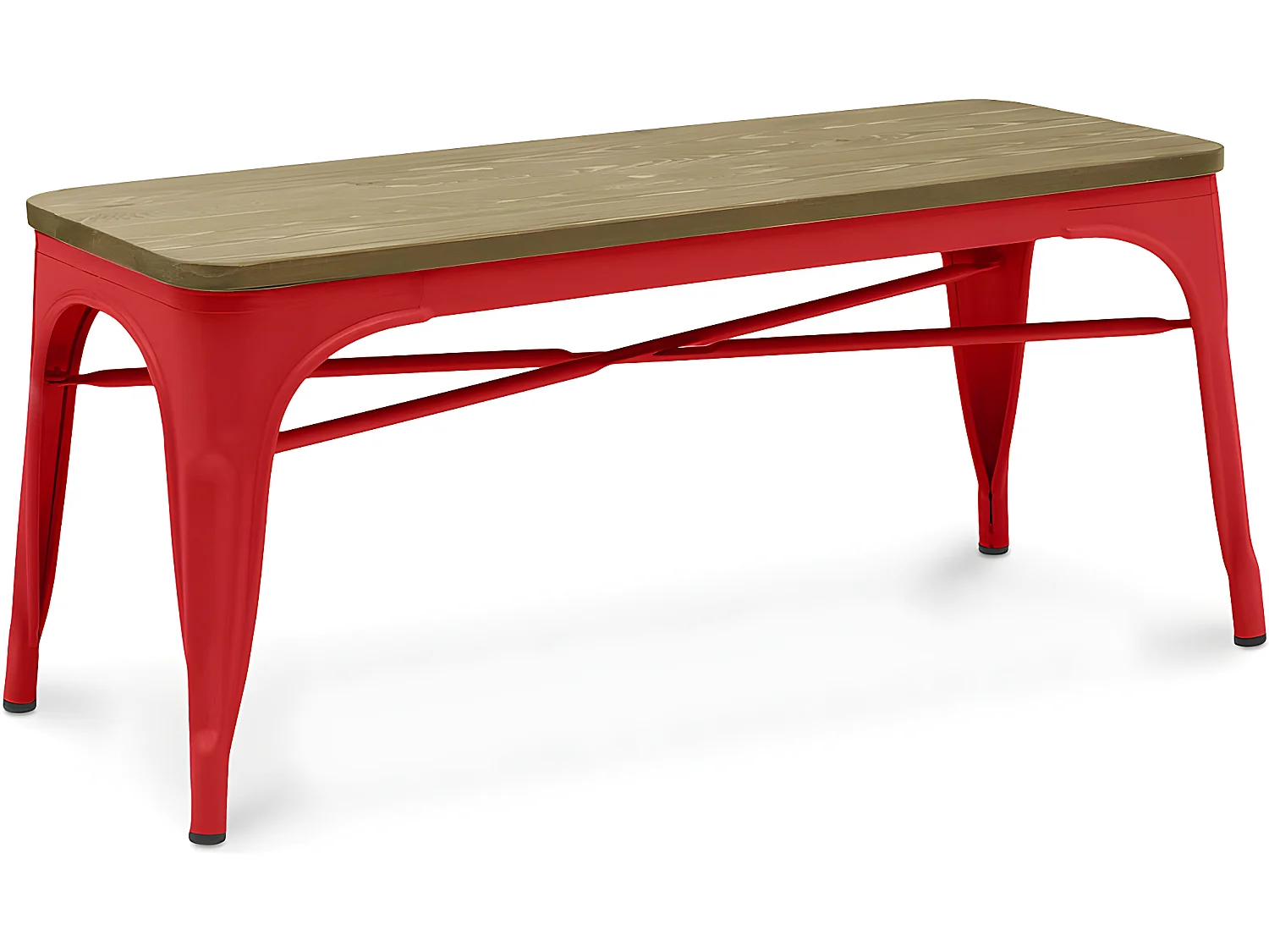 Banc - Design Industriel - Bois et Métal - Stylix Rouge