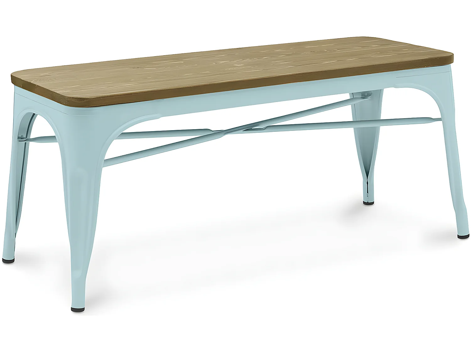 Banc - Design Industriel - Bois et Métal - Stylix Bleu clair