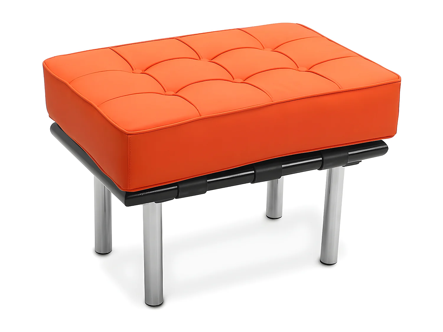 Repose-pieds Tapissé en Polyuréthane - Barcel Orange