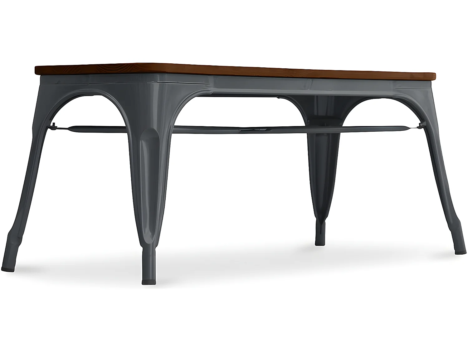 Banc Design Industriel - Bois et Métal - Stylix Gris foncé