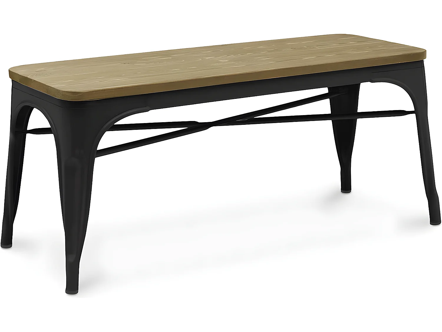 Banc - Design Industriel - Bois et Métal - Stylix Noir