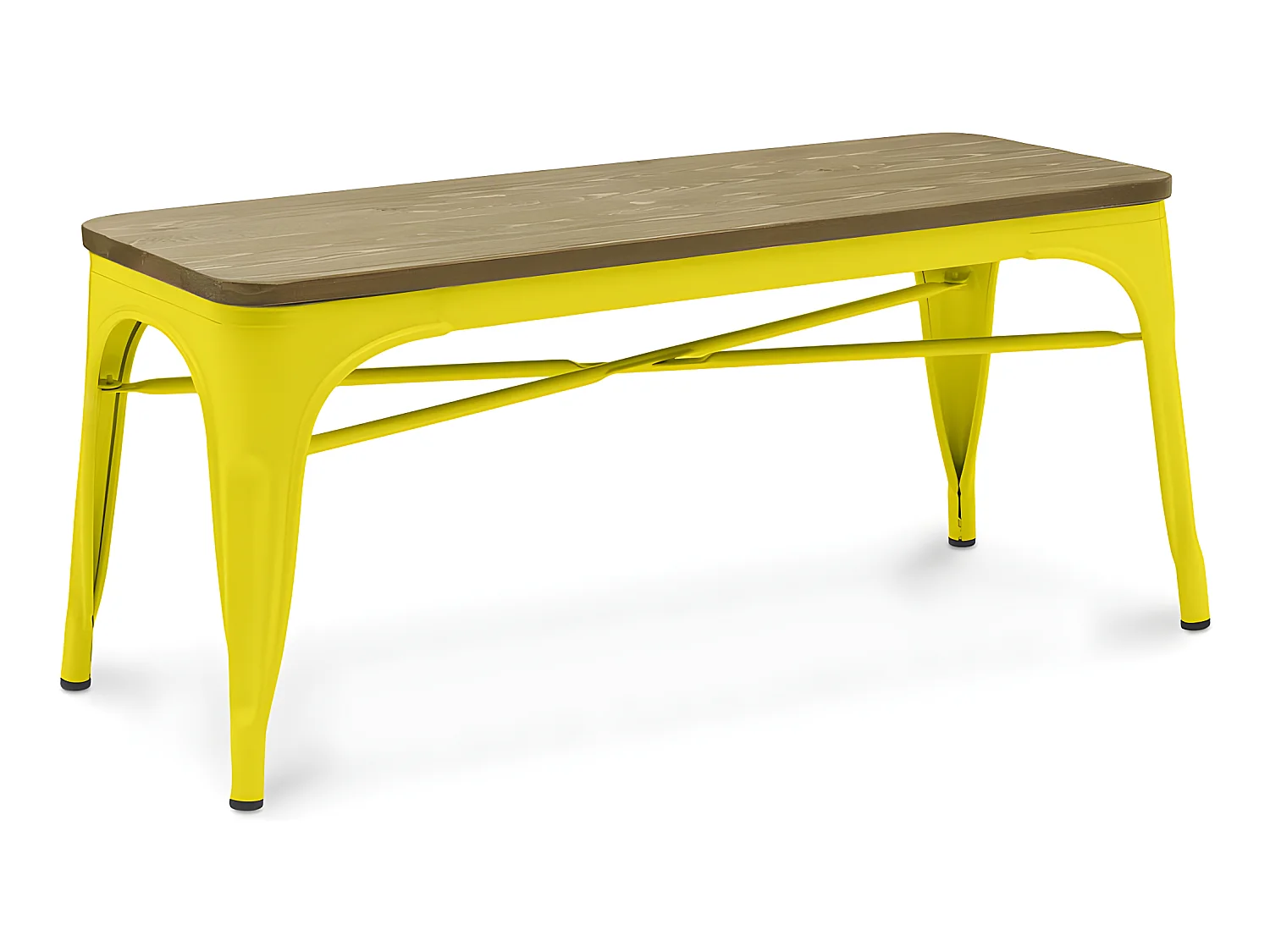 Banc - Design Industriel - Bois et Métal - Stylix Jaune