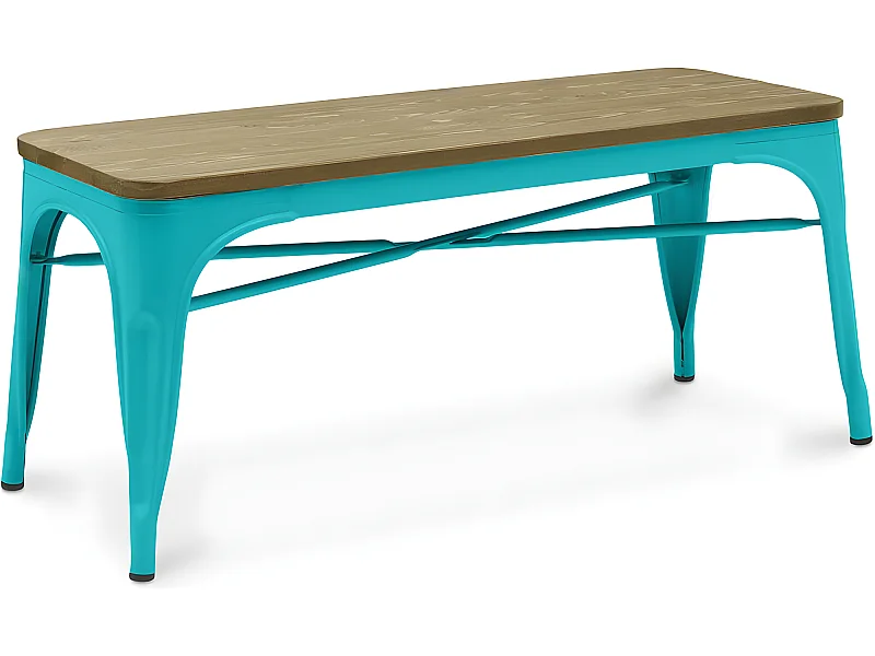 Banc - Design Industriel - Bois et Métal - Stylix Vert pastel