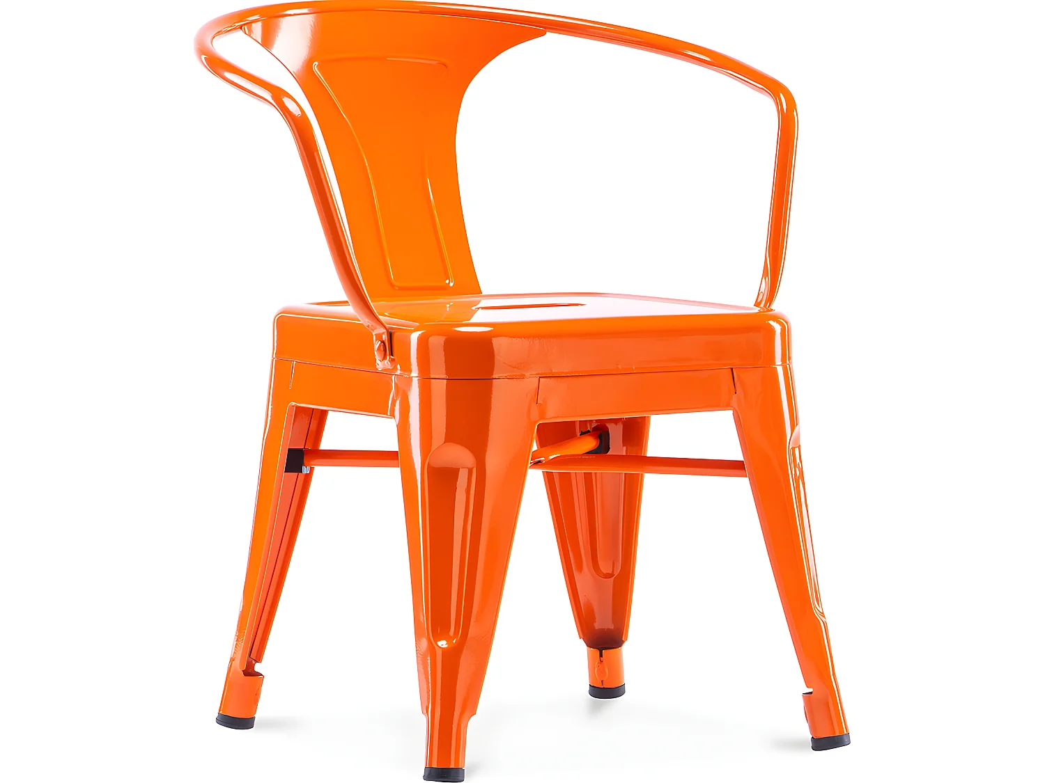 Chaise enfant avec accoudoirs - Chaise enfant design industriel - Acier - Stylix Orange