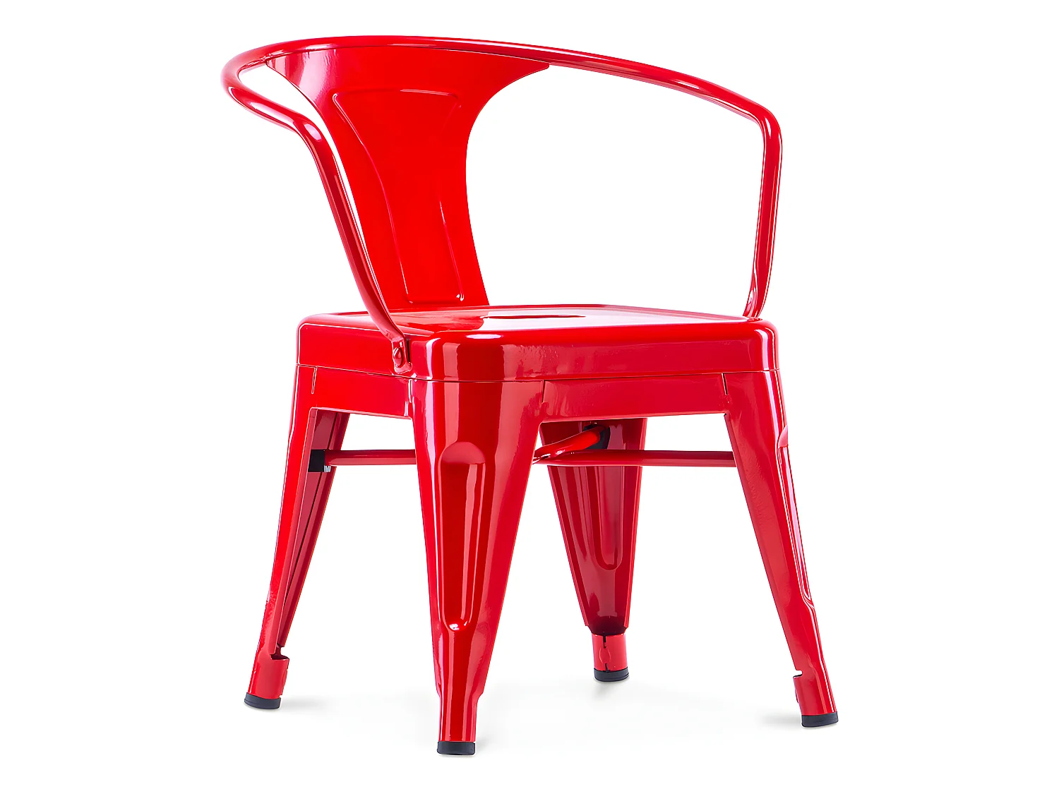 Chaise enfant avec accoudoirs - Chaise enfant design industriel - Acier - Stylix Rouge