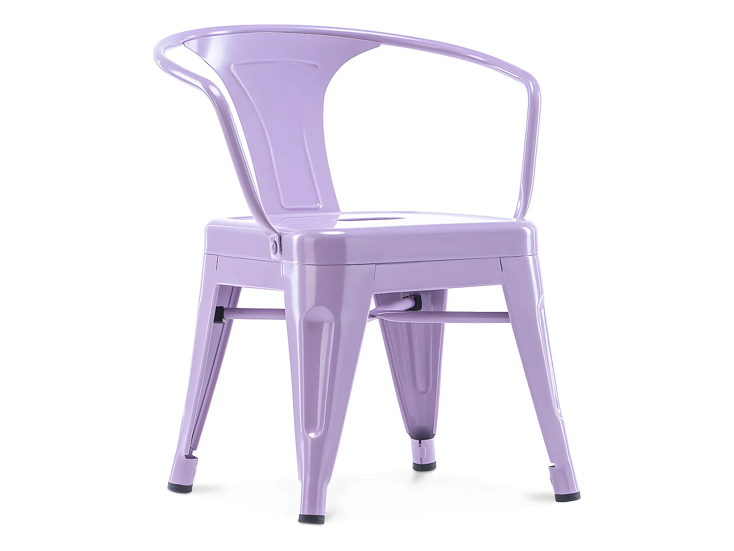 Chaise enfant avec accoudoirs - Chaise enfant design industriel - Acier - Stylix Violet