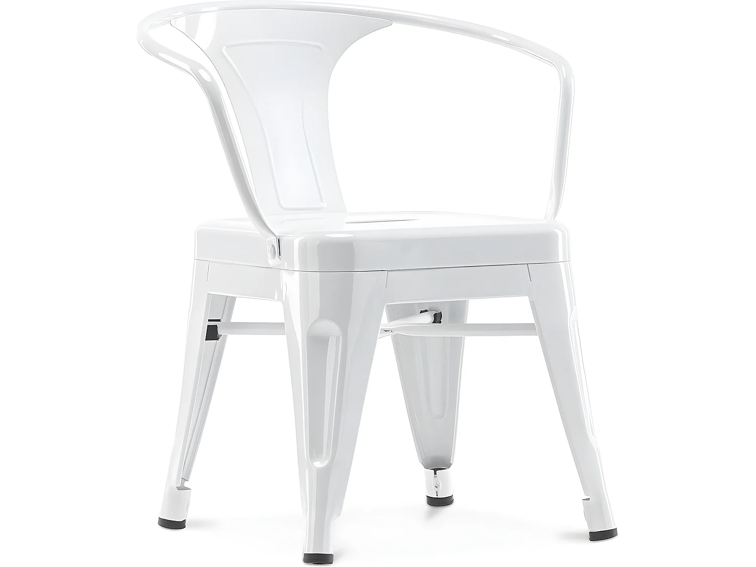 Chaise enfant avec accoudoirs - Chaise enfant design industriel - Acier - Stylix Blanc