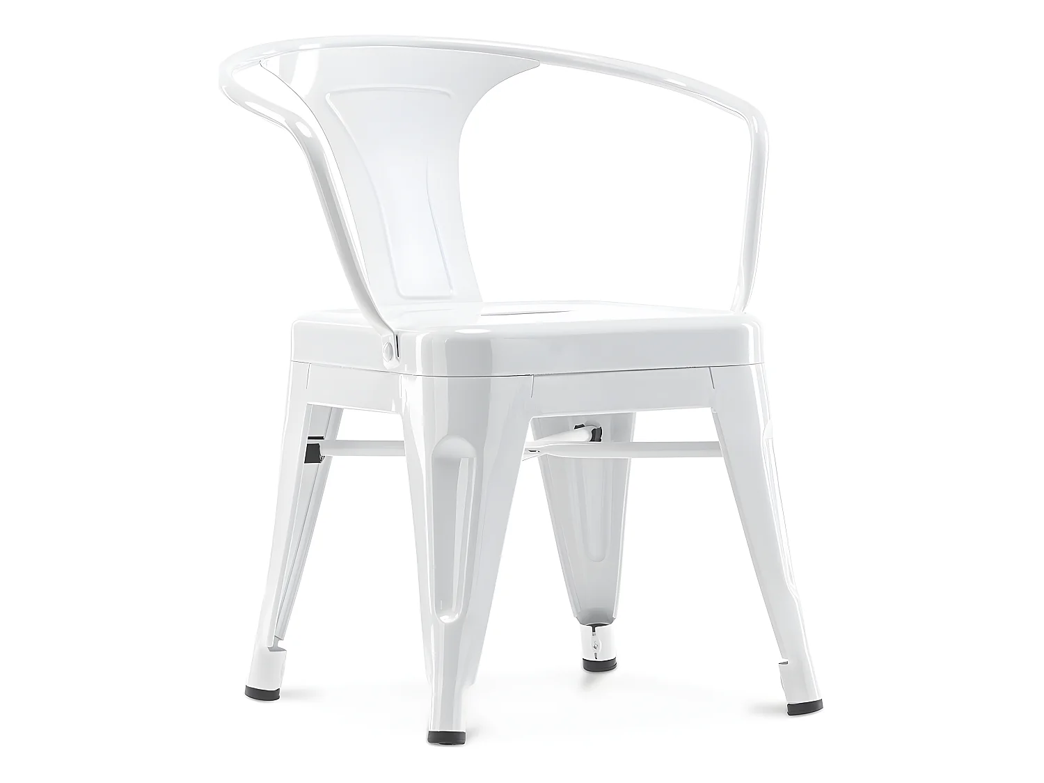 Chaise enfant avec accoudoirs - Chaise enfant design industriel - Acier - Stylix Blanc