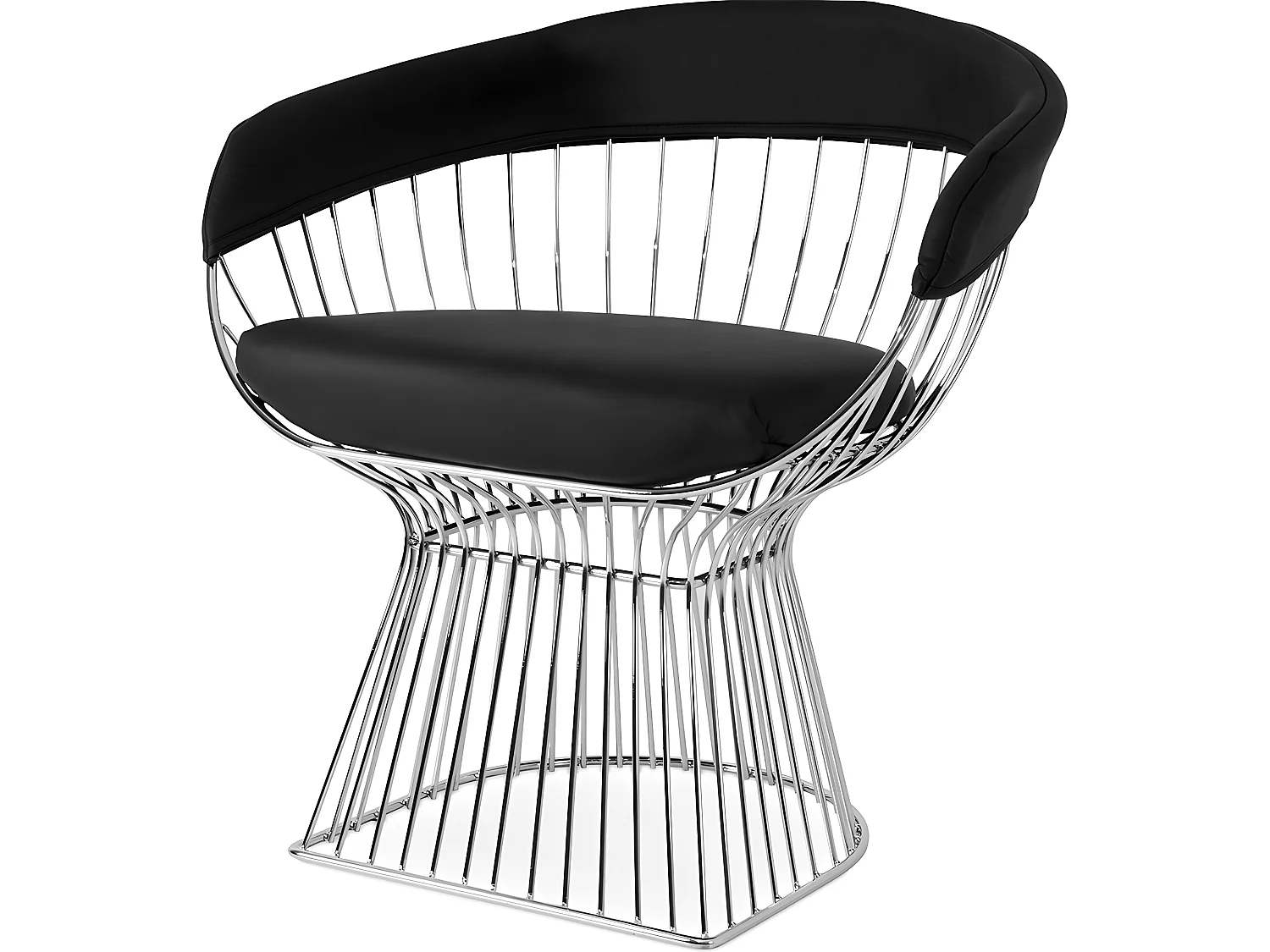 Chaise de salle à manger avec accoudoirs - Cuir et métal - Barrel Noir