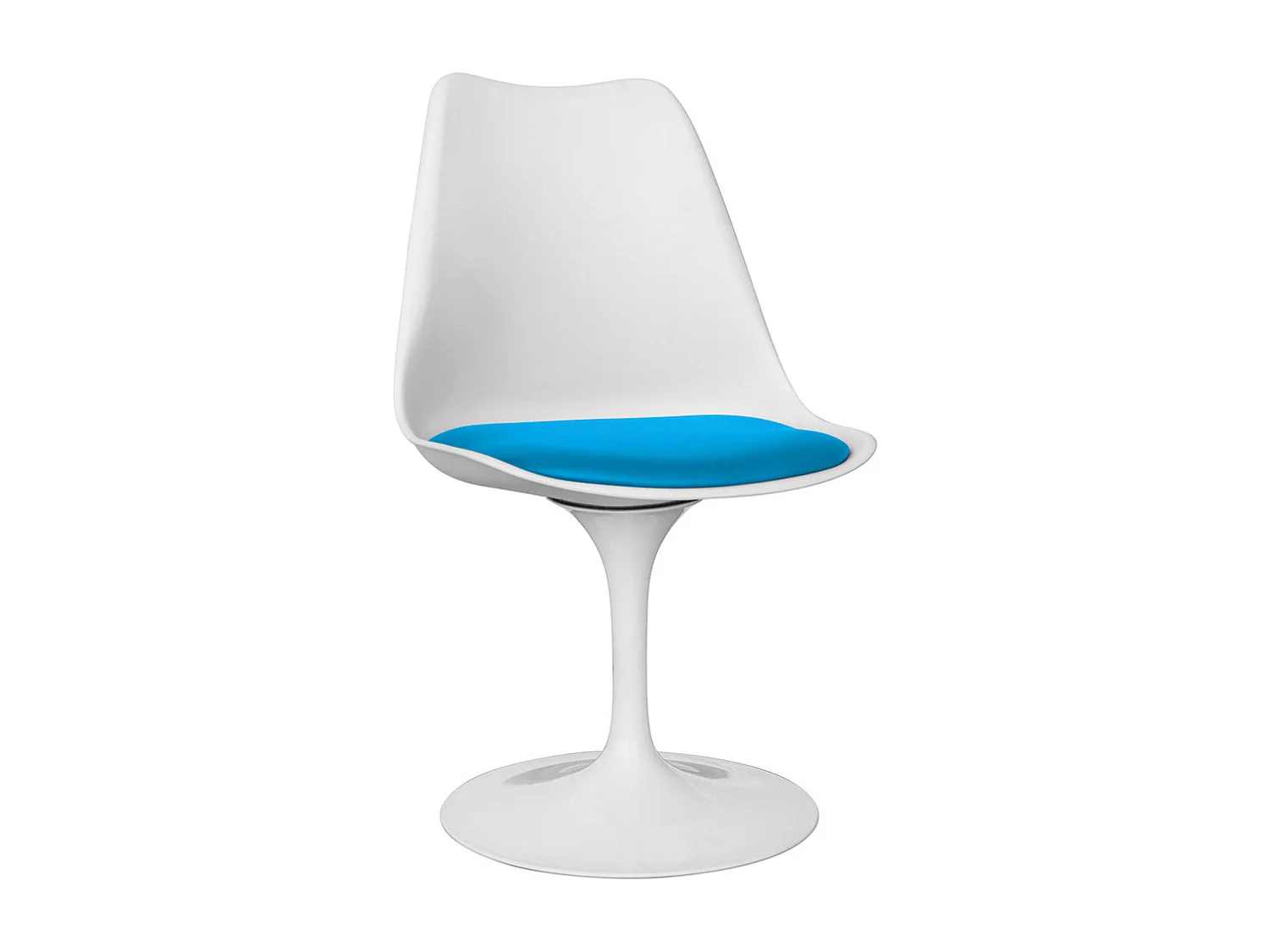 Chaise de salle à manger - Chaise pivotante blanche - Tulip Turquoise