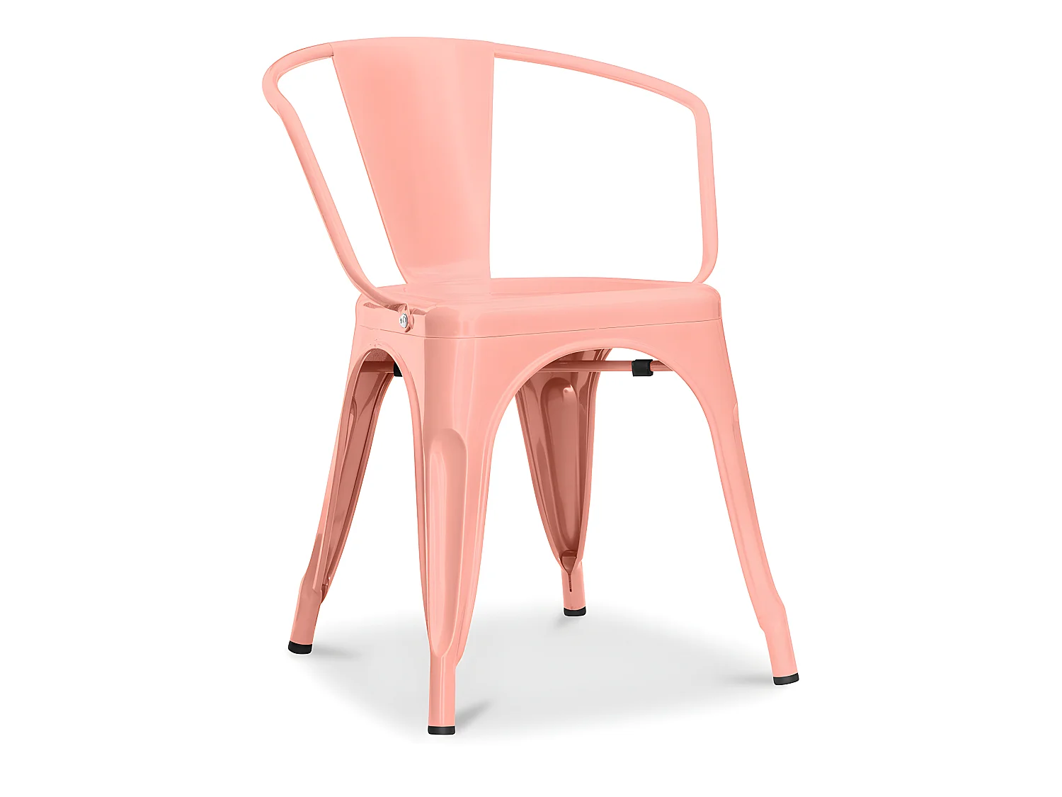 Chaise de salle à manger avec accoudoirs - Acier - Nouvelle édition - Stylix Orange pâle