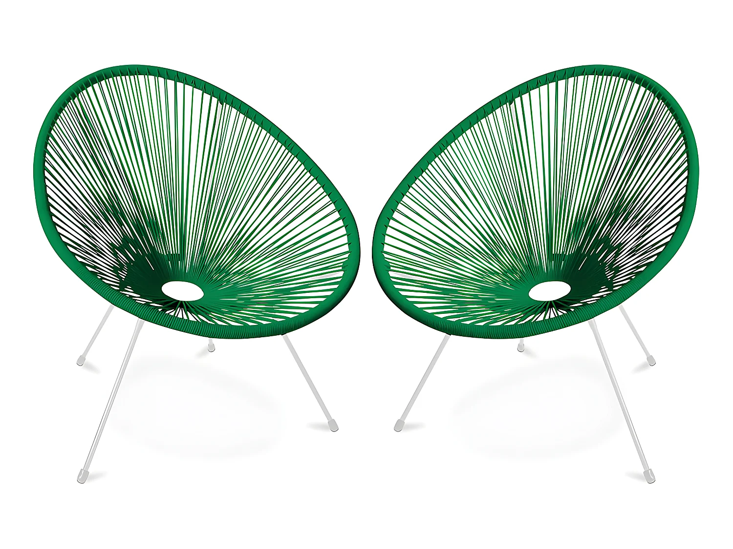 Pack Fauteuil Acapulco - Piétement Blanc x2 - Nouvelle Édition Vert